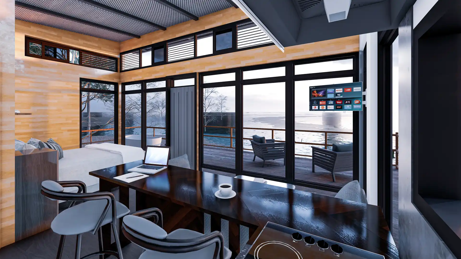 Coastal Studio Cabin living area