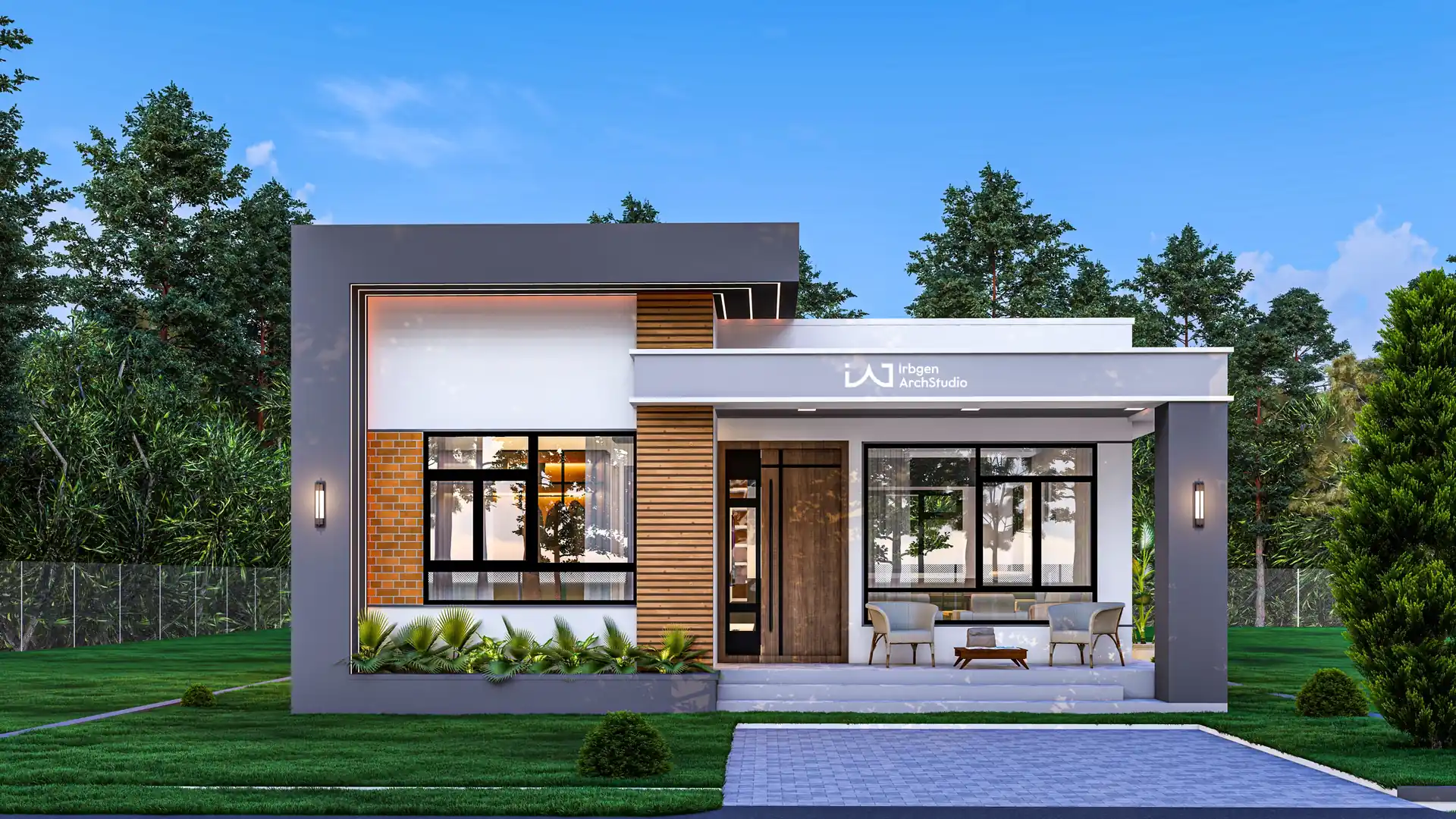 Contemporary Bungalow open-plan interior