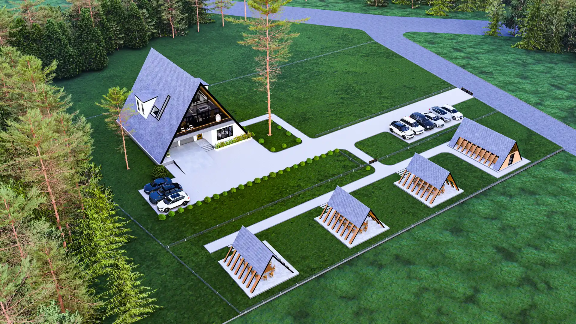 A-Frame Retreat angled perspective